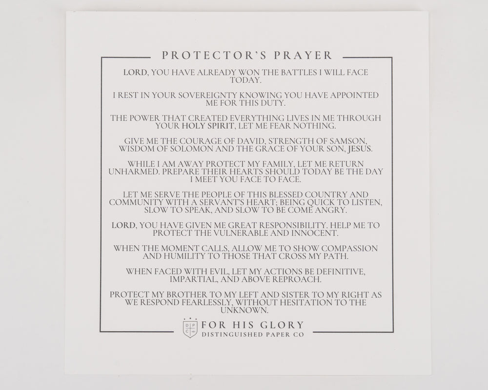 Protector’s Prayer – Signature 8x8 Black & White Print