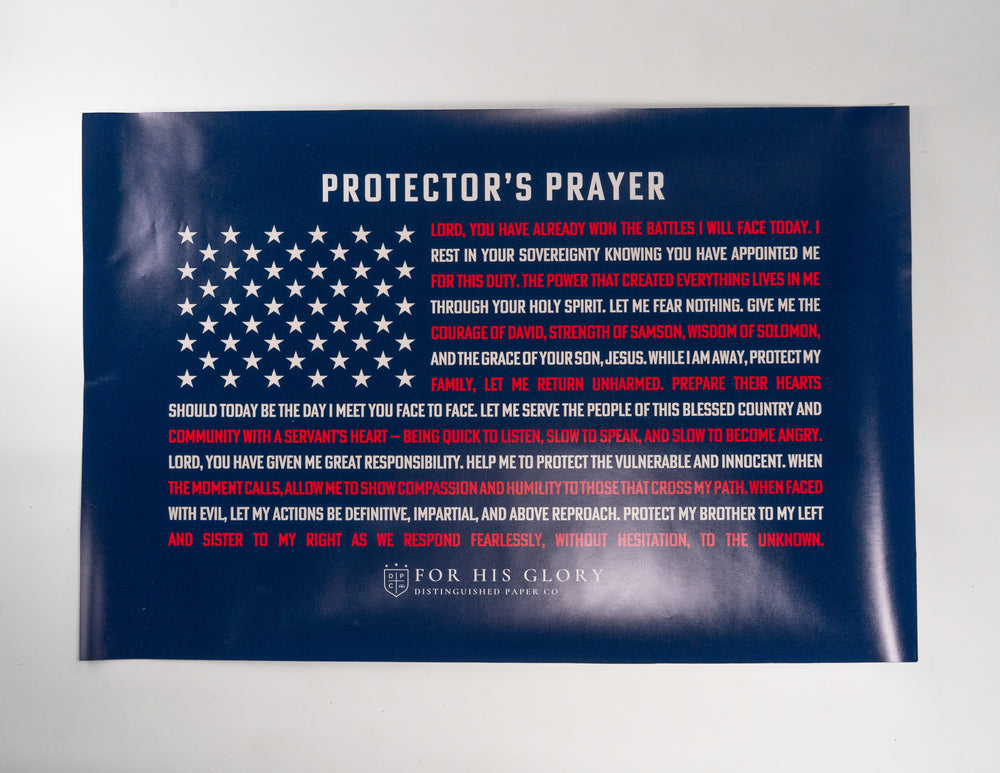 Protector’s Prayer – 36x24 Unframed American Flag Design