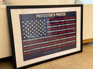 The Protector’s Prayer – 36x24 Unframed American Flag Design