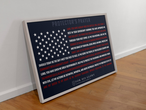 The Protector’s Prayer – 36x24 Unframed American Flag Design